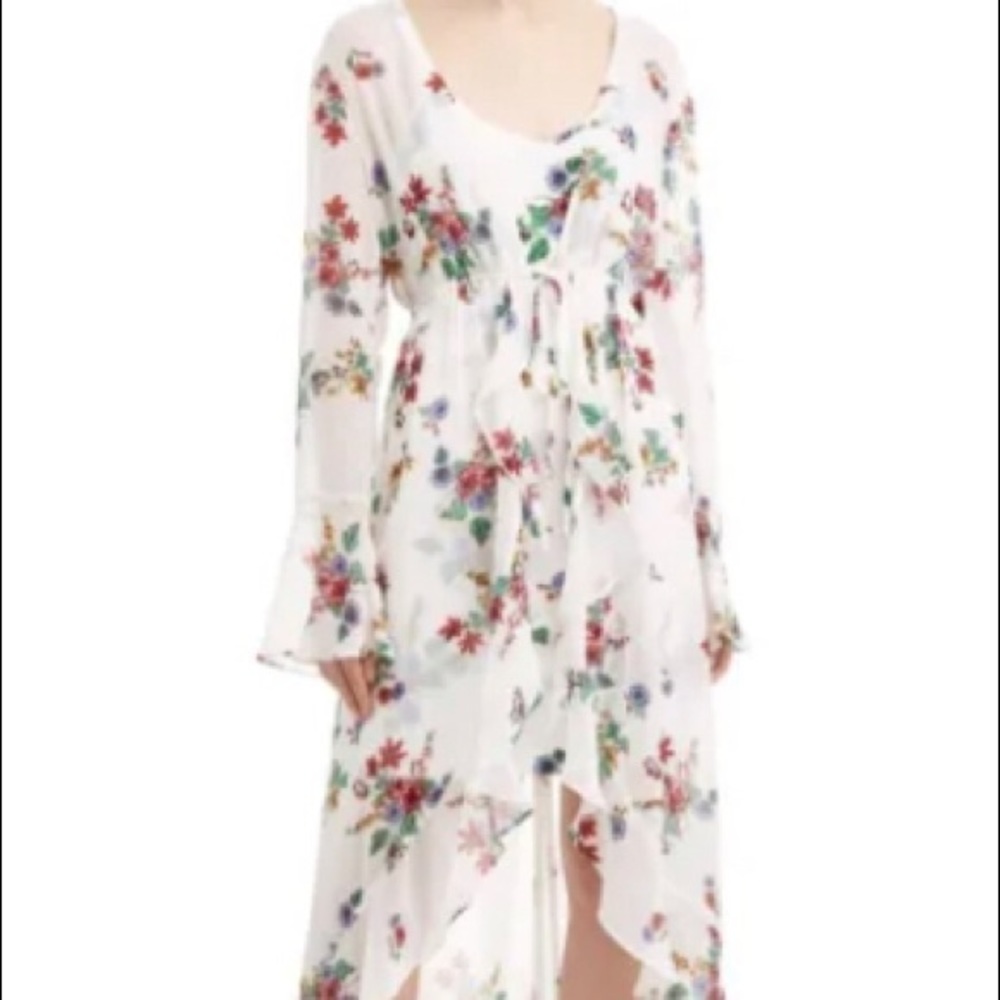 No Boundaries kimono and dress - ivory floral